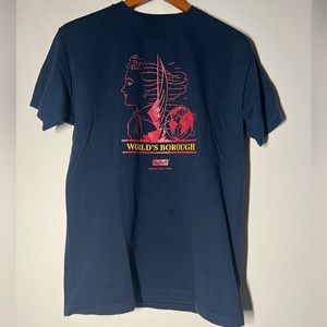 BELIEFNYC QUEENS WORLDS BOROUGH GRAPHIC SHORT T BLACK MEDIUM